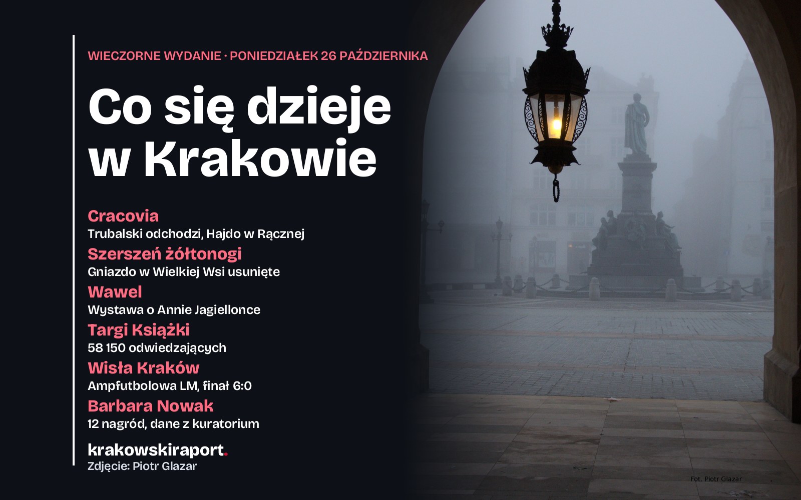 Trubalski odchodzi z Cracovii, szerszeń w Wielkiej Wsi, Anna Jagiellonka na Wawelu. Co się dzieje w mieście